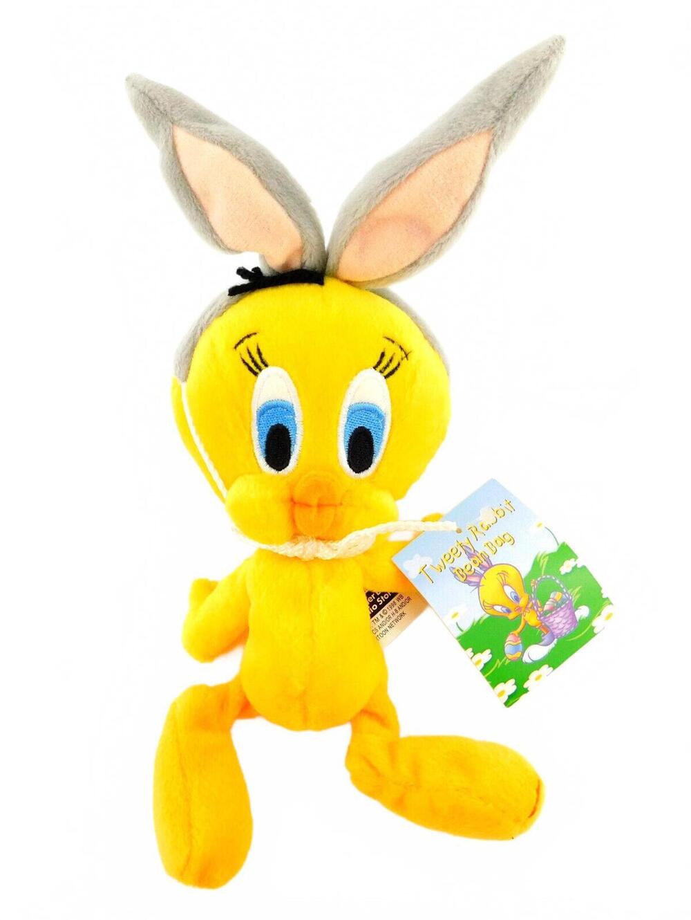 Vintage Easter Bunny Tweety Bird 12" Warner Bros. Exclusive Bean Bag Plush 1998